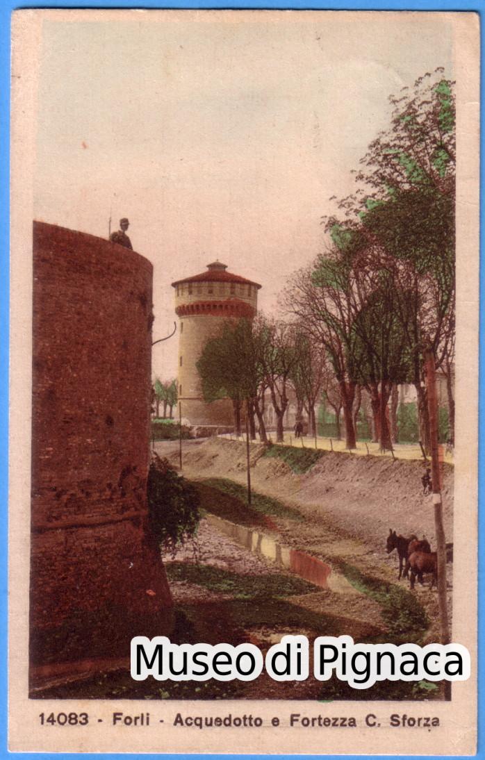 1933 vg - Forlì - Acquedotto e Fortezza Caterina Sforza (ed. Diena - Industrie Artistiche Riunite Torino)