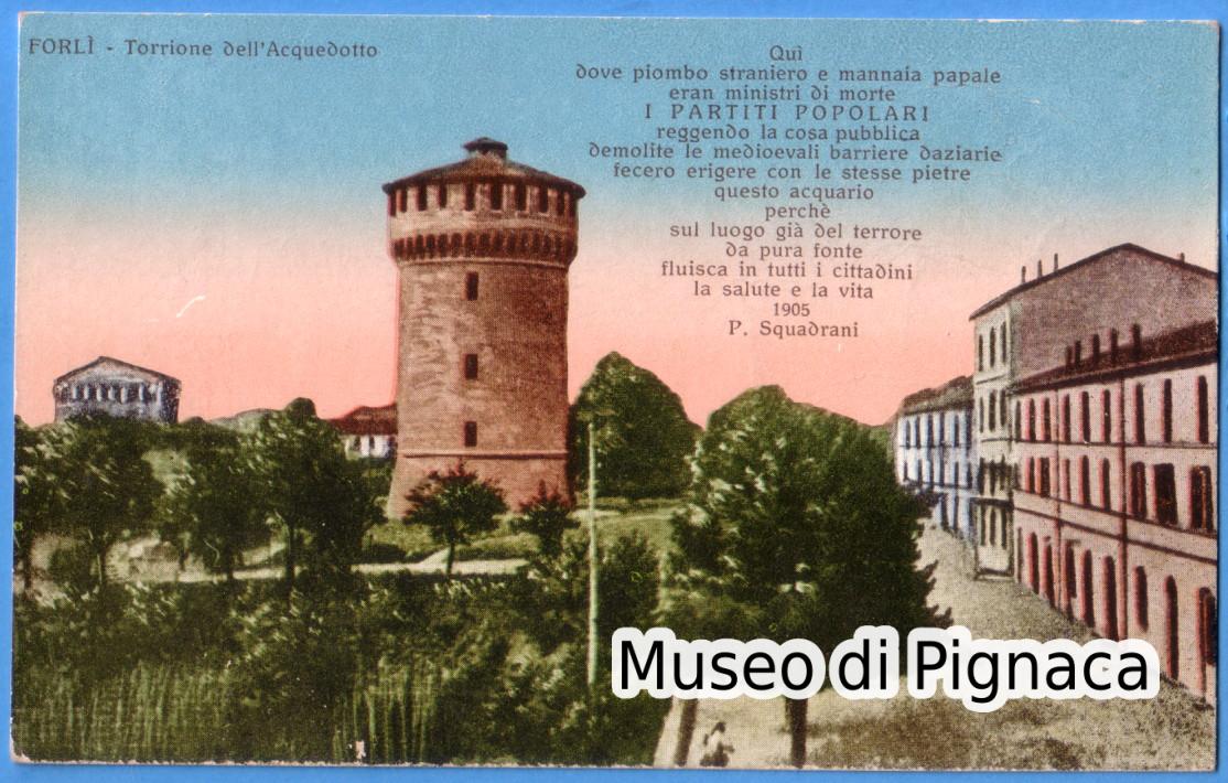 Forlì nv - Forlì - Torrione dell'Acquedotto con scritta nella lapide che fu posta sul medesimo