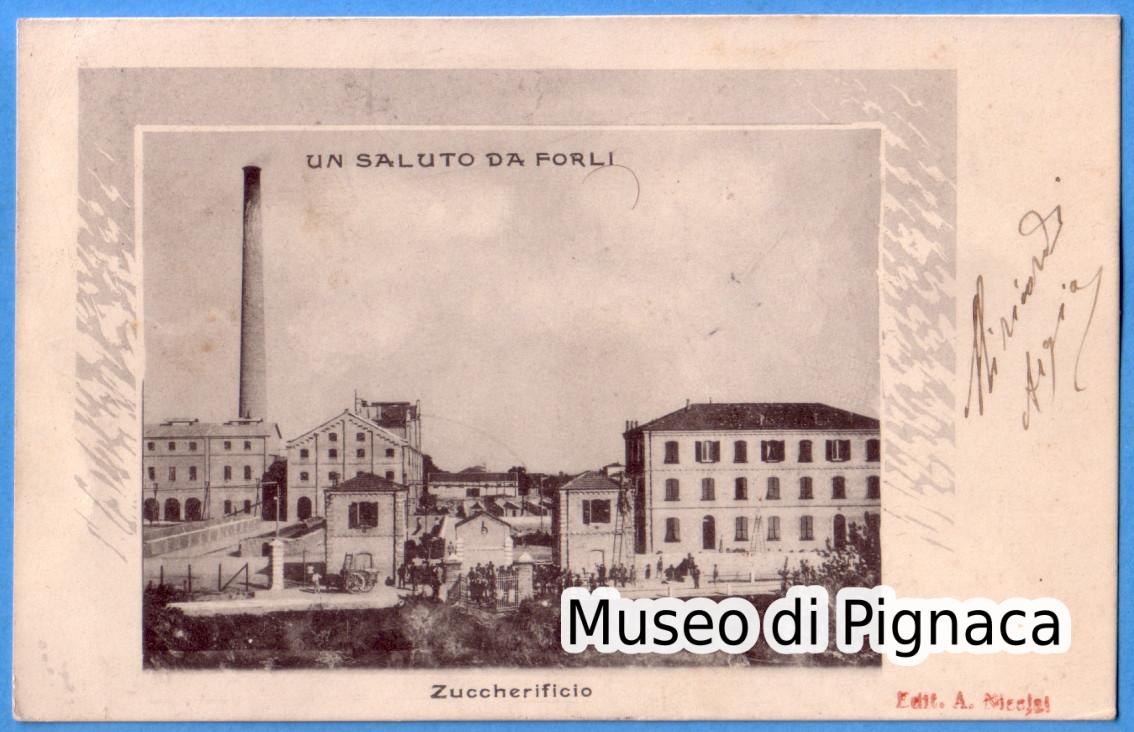 1902 vg - Un saluto da Forlì - Zuccherificio (animata con operai)
