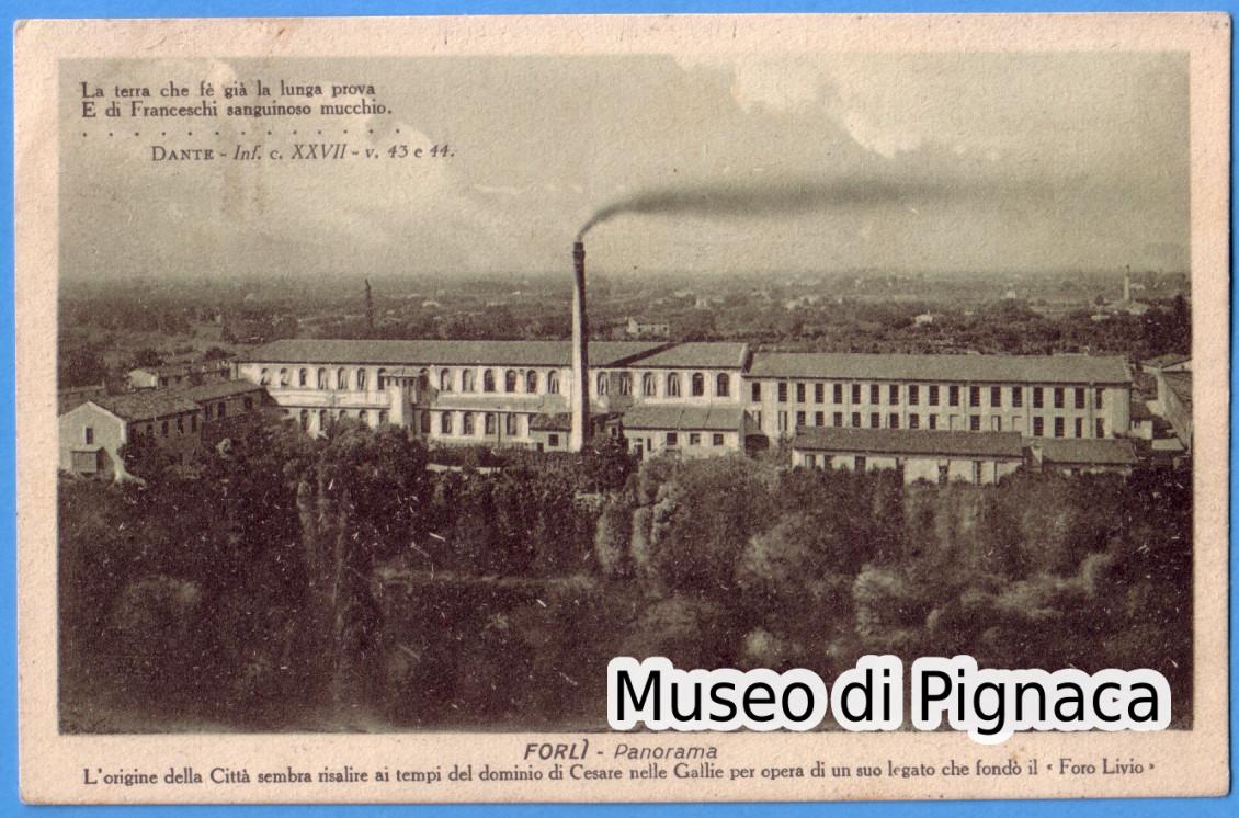 1925 vg - Forlì Panorama (zuccherificio e frase dantesca)