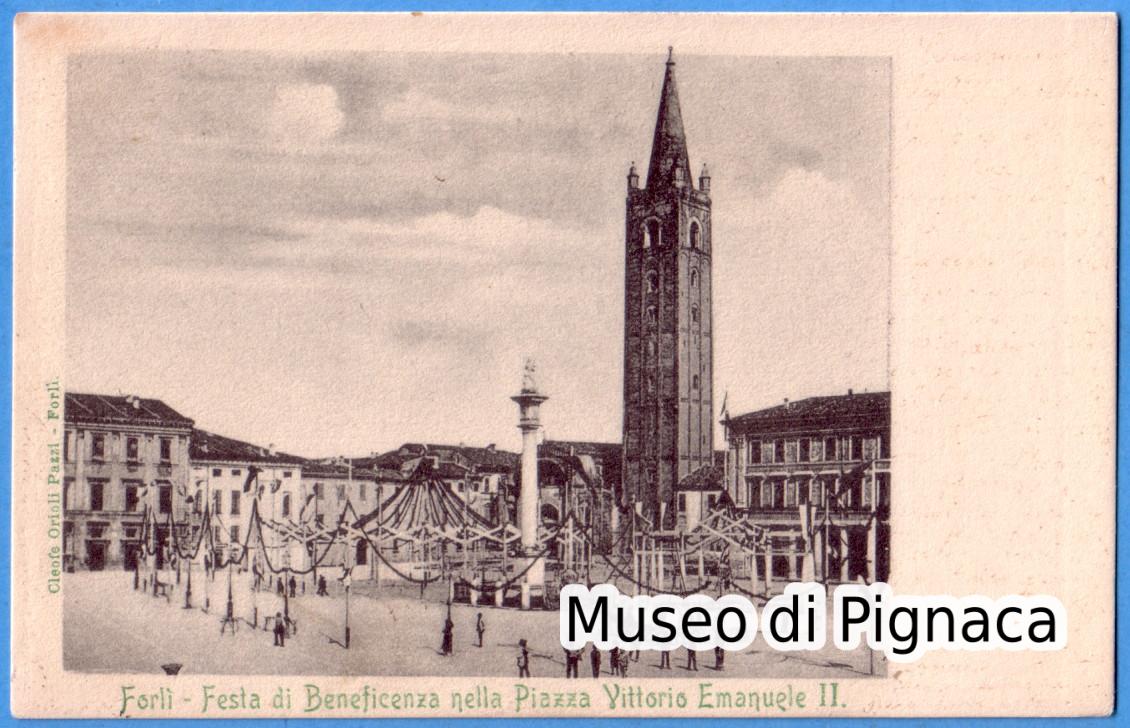 1901 vg - Forlì - Festa di Beneficenza nella Piazza Vittorio Emanuele II°