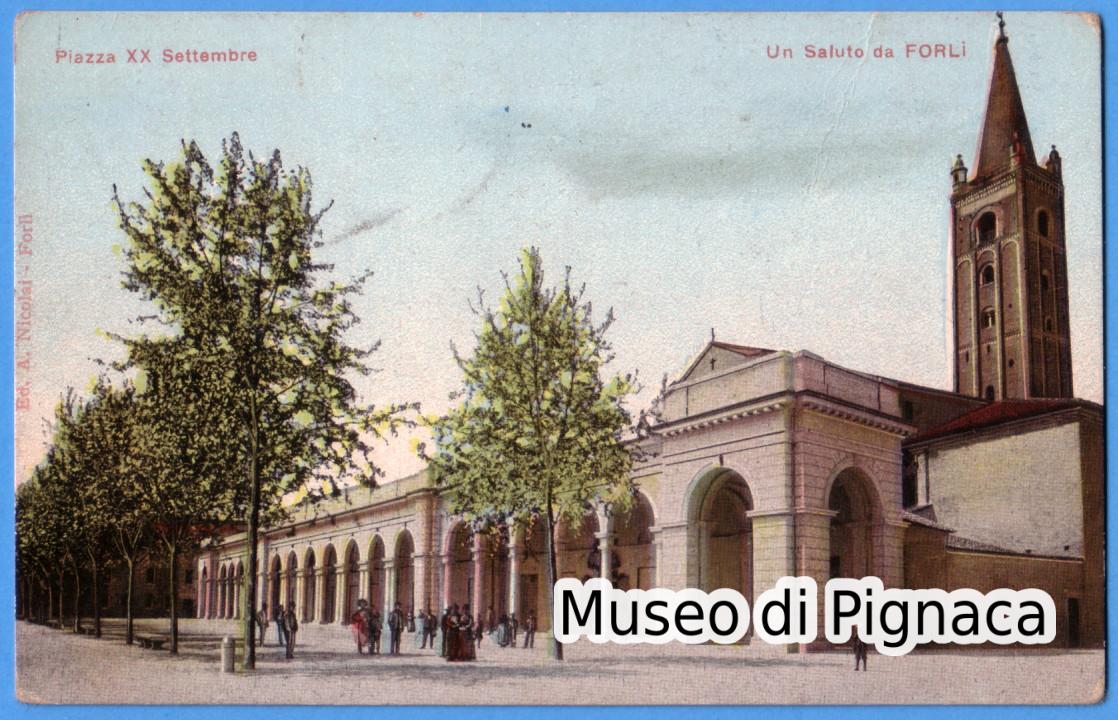 1912 vg - Un saluto da Forlì - Piazza XX Settembre