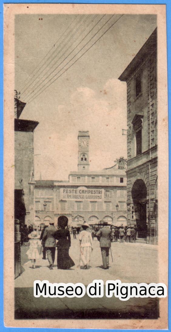 1923 vg - Forlì Palazzo Comunale - Feste Campestri Giardino Pubblico (Mini Cartolina)