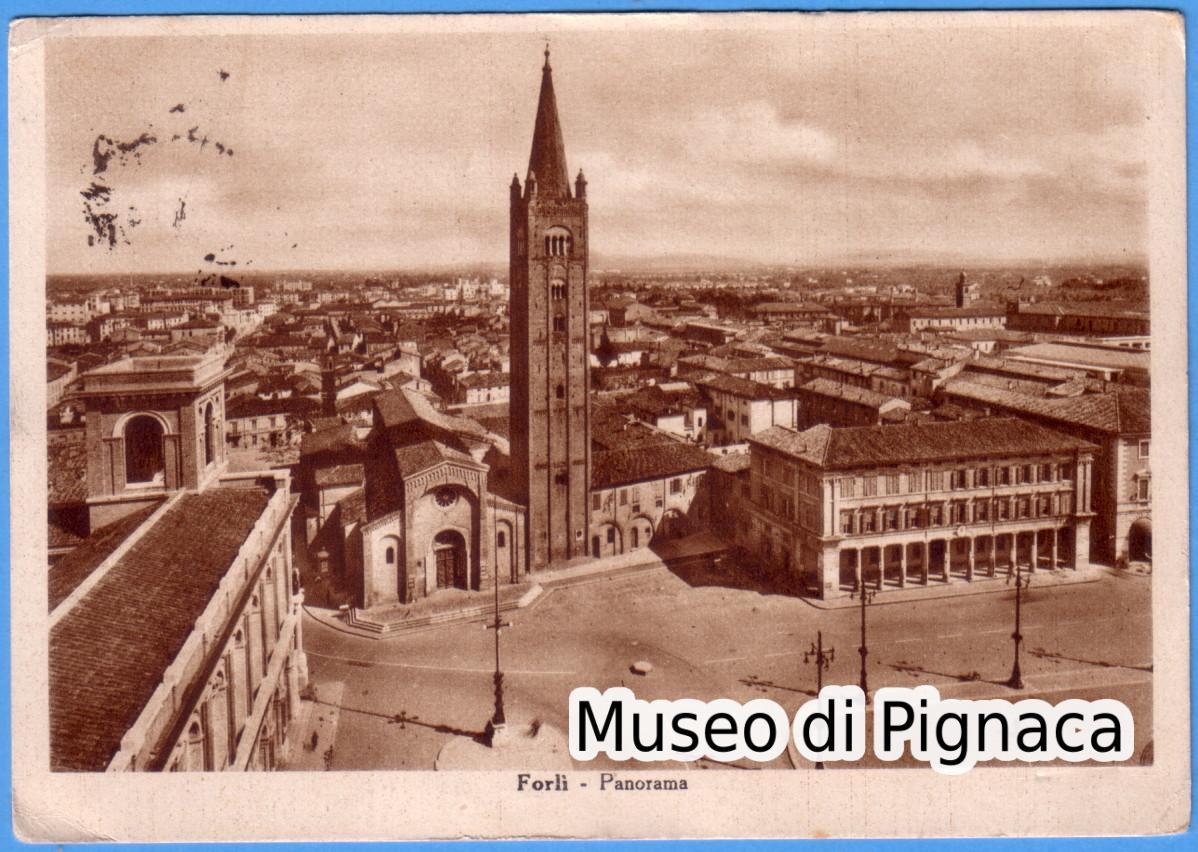 1939 vg - Forlì panorama (San Mercuriale e Piazza Saffi)