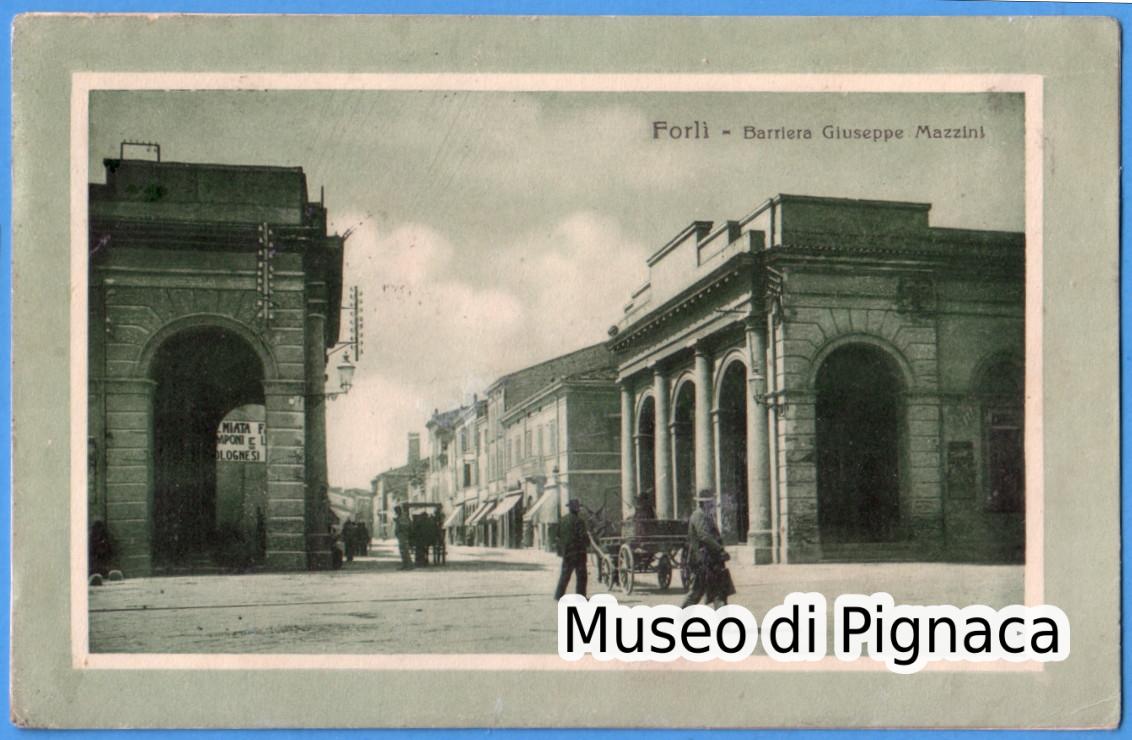 Forlì 1911ca - Barriera Giuseppe Mazzini - Carretti con cavalli