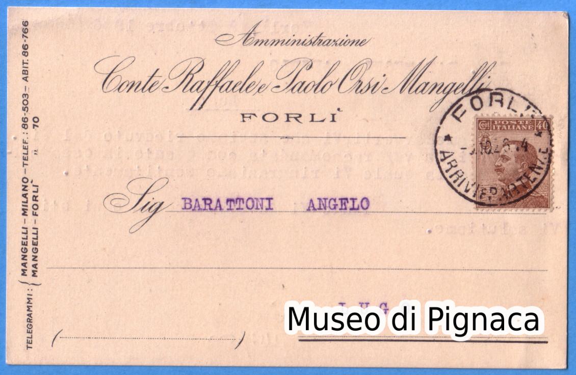 1926 vg - Forlì - Conte Raffaele Paolo ORSI MANGELLI
