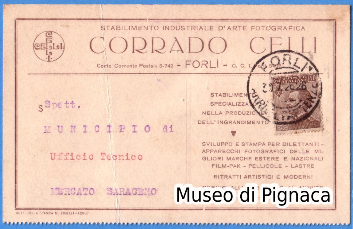 1926 vg - Forlì - Stabilimento Industriale d'Arte Fotografica Corrado Celli