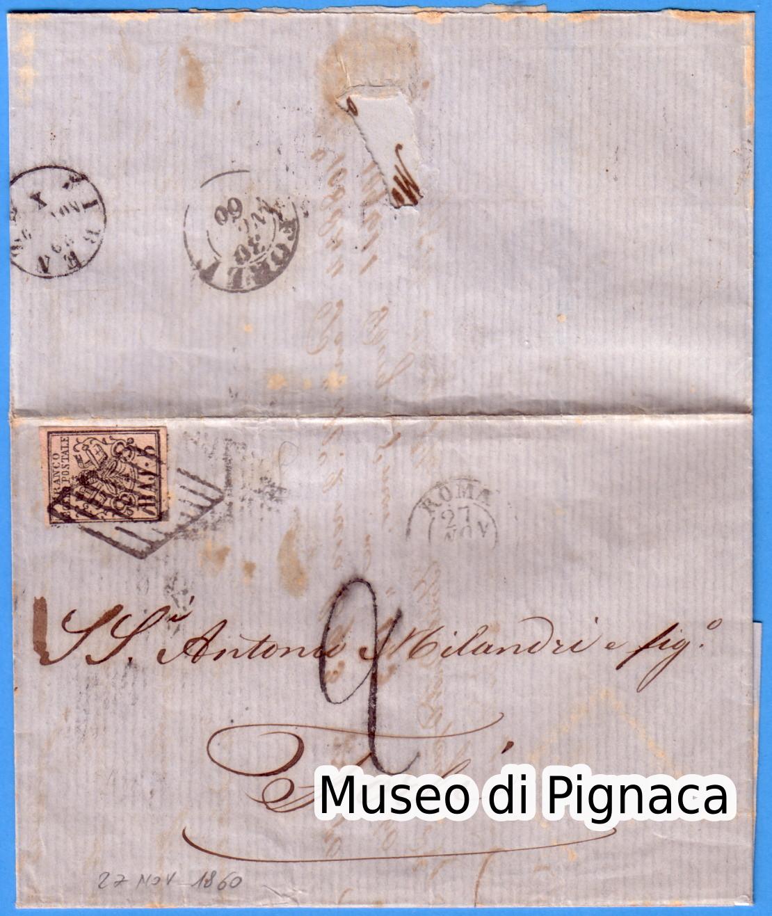 1860-_27-novembre_-lettera-da-roma-per-forl_-transitata-in-toscana