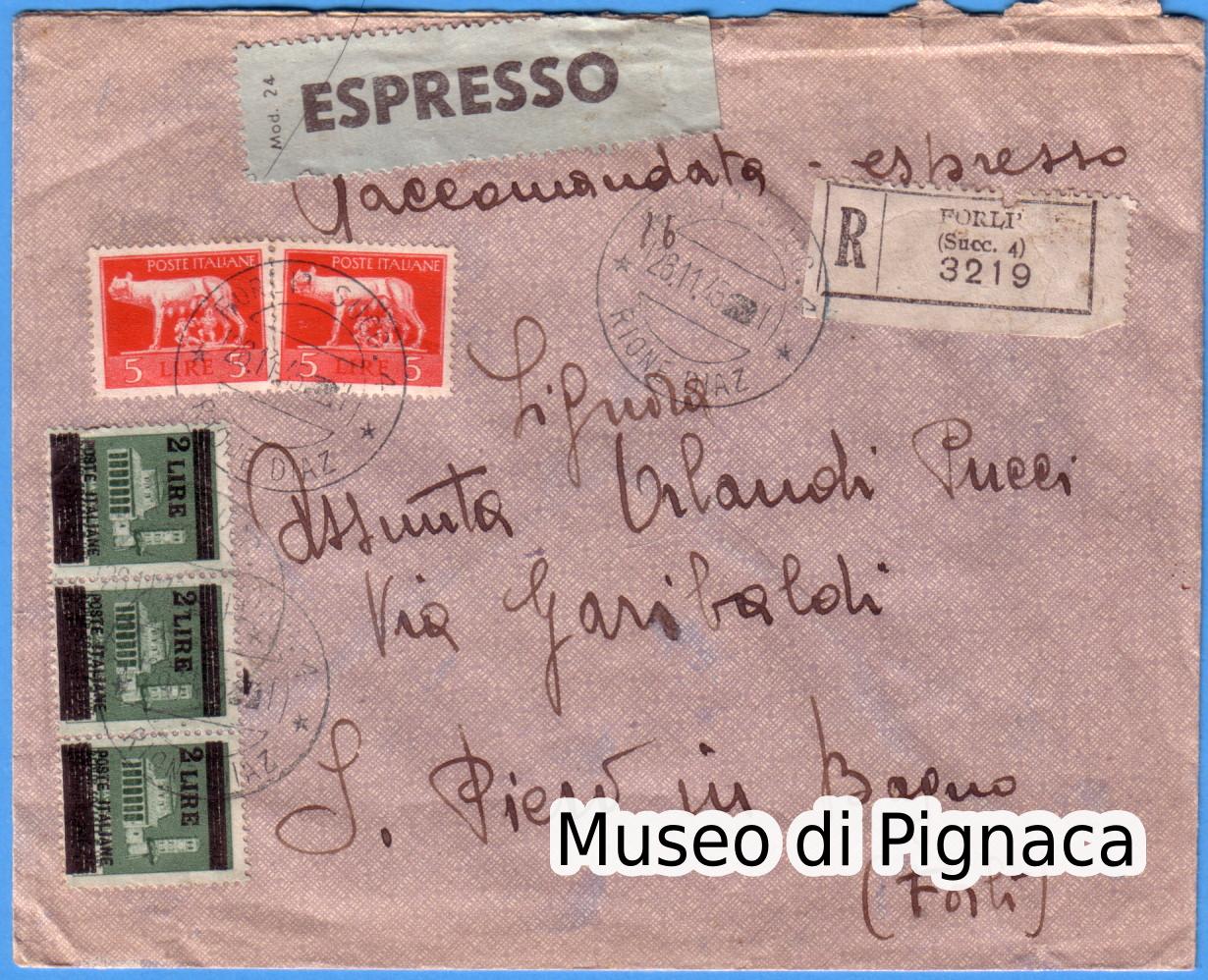 1945-28-novembre-lettera-raccomandata-espresso-forli-succ-4-rione-diaz-16-lire
