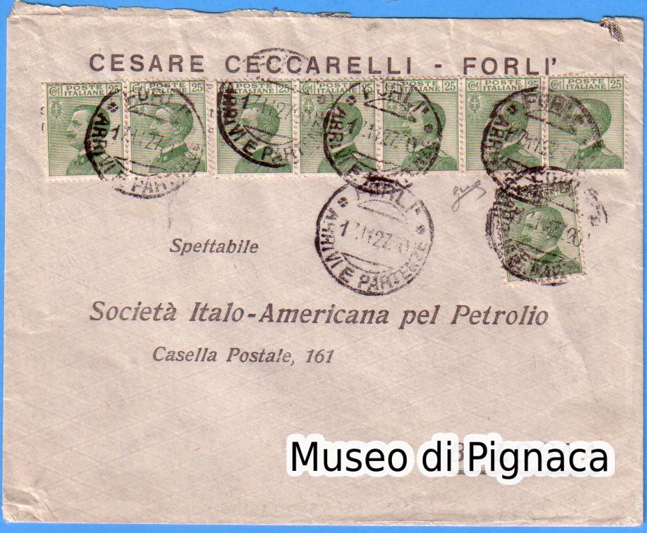 1927-17-novembre-lettera-affrancata-con-8-esemplari-del-25c-michetti-verde
