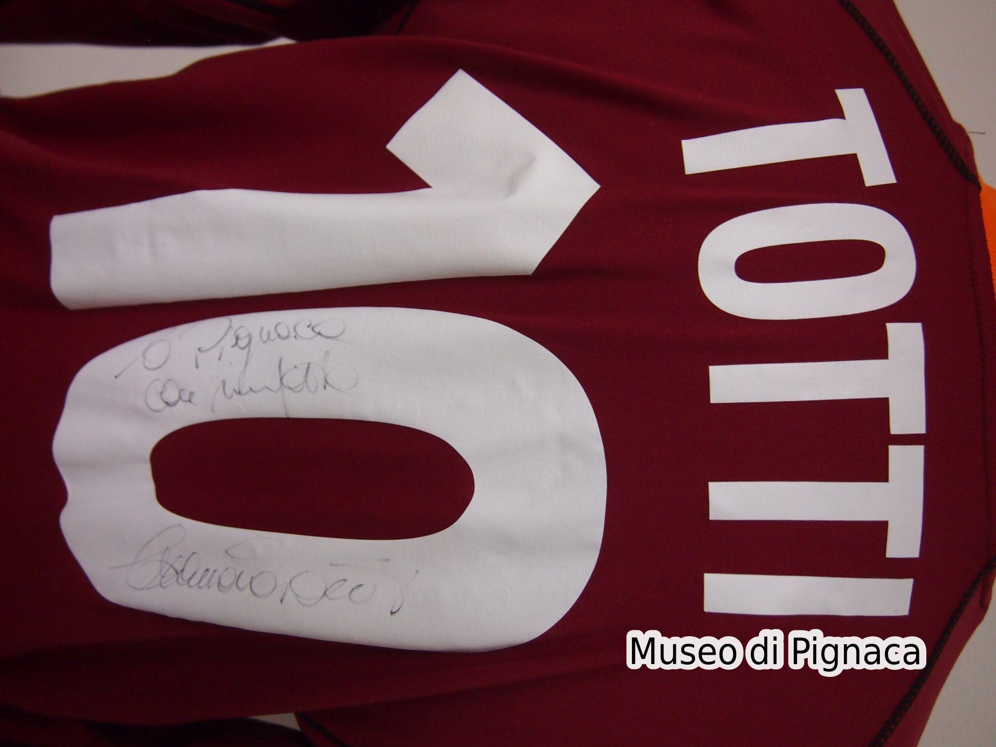 Francesco Totti - Maglia Roma 2001-02 (dettaglio firma)