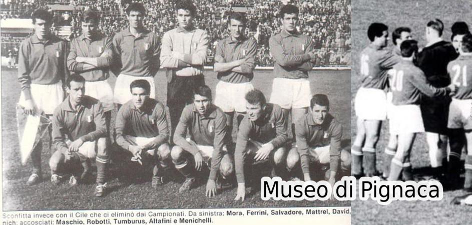 Paride Tumburus - 1962 - Maglia Italia Mondiali Cile (foto della partita contro il Cile)